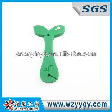 Einfach grüne Farbe Design 2D Pvc Kopfhörer Spuler
